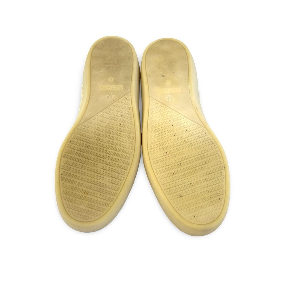 Rothys The Original Hemp Slip On Sneaker Womens Size 11 Ivory Coconut Stripe - Picture 7 of 7